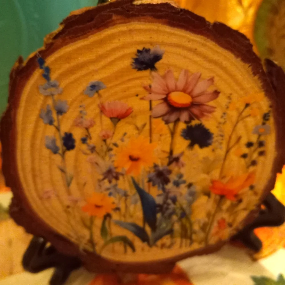 Wood Coaster w/Stand - Picture 2 of 2